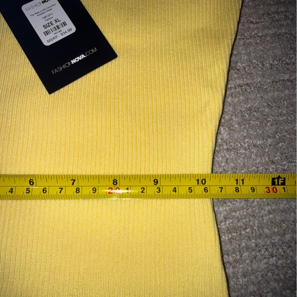 Fashion Nova – “The Rest Is Still Unwritten” Yellow Sweater Dress Size XL NWT - Picture 9 of 10